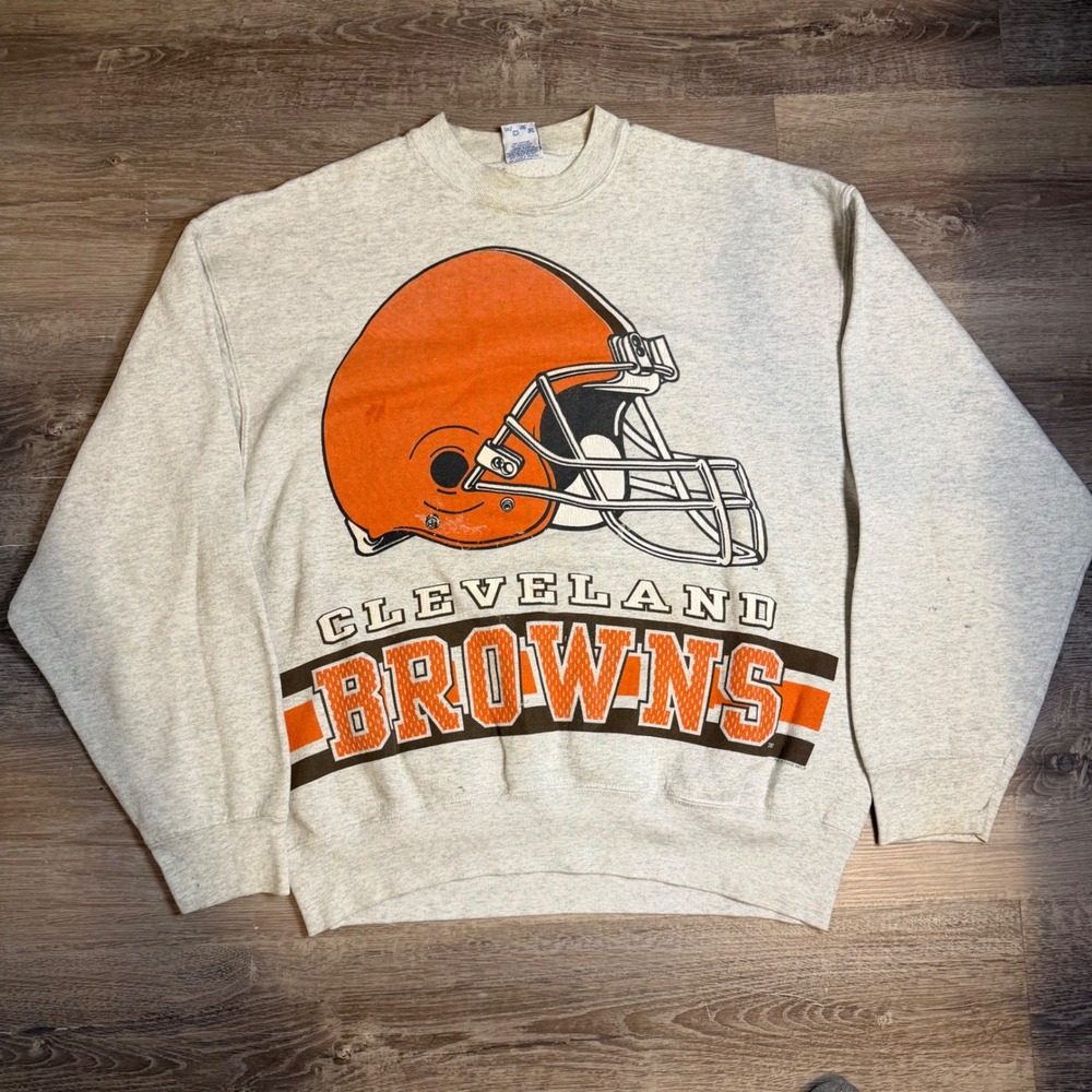 Vintage 1995 Cleveland Browns Salem Sportswear Sweatshirt Grey XL NFL USA Made